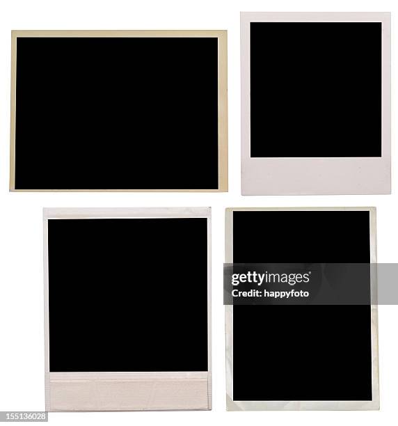 four blank black old photographs - edged stock pictures, royalty-free photos & images