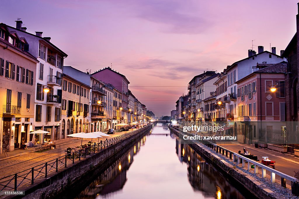 Naviglio Grande al atardecer