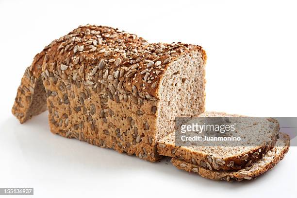 whole wheat bread with seeds - sliced bread bildbanksfoton och bilder