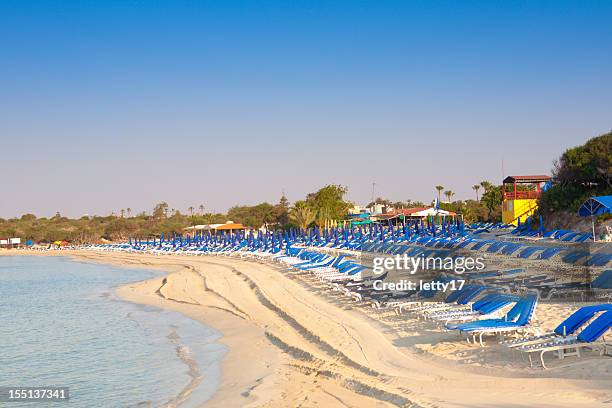 landa beach zypern - agia napa stock-fotos und bilder