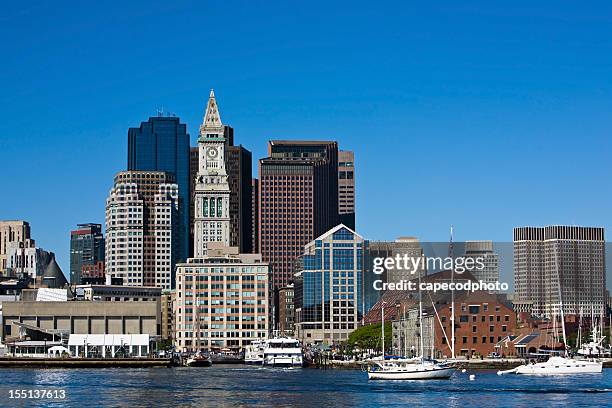 boston harbor - clock tower stock pictures, royalty-free photos & images