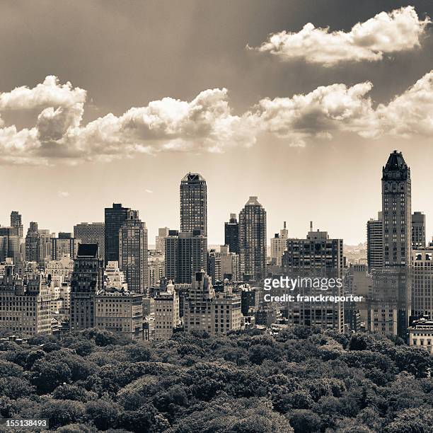 new york city skyline from an office in a skyscraper - rockefeller center view stock pictures, royalty-free photos & images