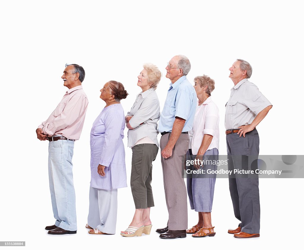 Seniors Waiting In Queue High-Res Stock Photo - Getty Images