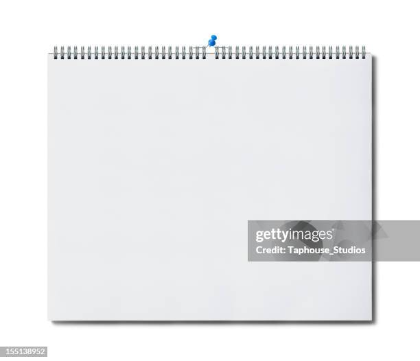 blank wall calendar page - calendar isolated bildbanksfoton och bilder