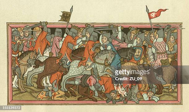battle of mühldorf, am 28. september 1322 - konflikt stock-grafiken, -clipart, -cartoons und -symbole