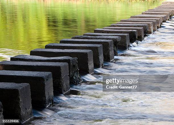stepping stones - river-wansbeck stock pictures, royalty-free photos & images