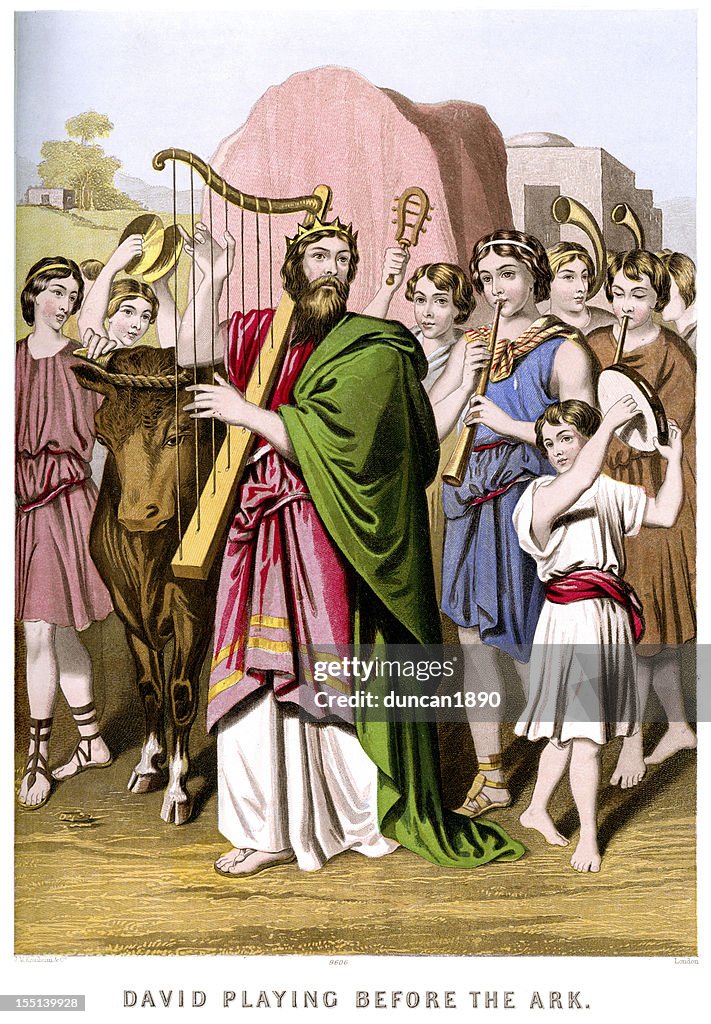 King David playing the Harp
