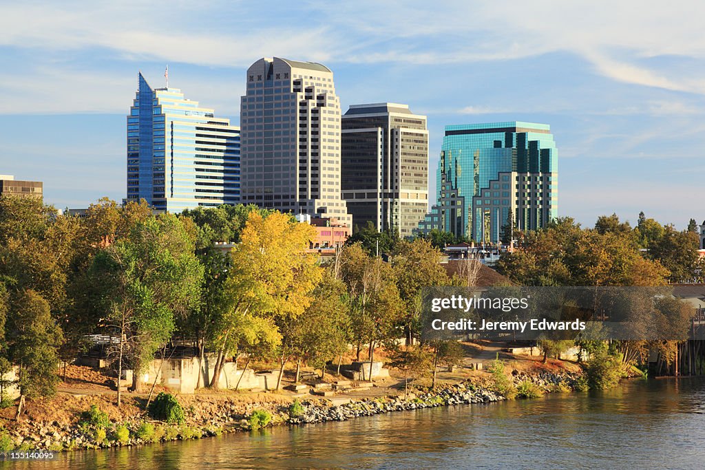 River and buildings at Sacramento, California