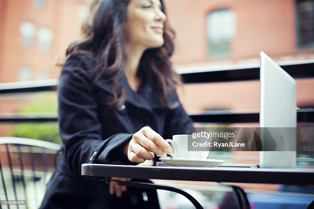 Coffee Break Business Woman Outdoors