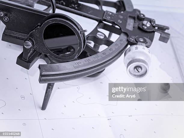 sextant, old instrument for navigation - protractor stock pictures, royalty-free photos & images