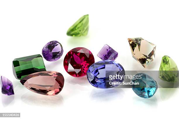 assorted gemstones - tourmaline gem stock pictures, royalty-free photos & images