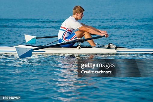 Young Rower Young Rowing Man In The Action High-Res Stock Photo - Getty Images