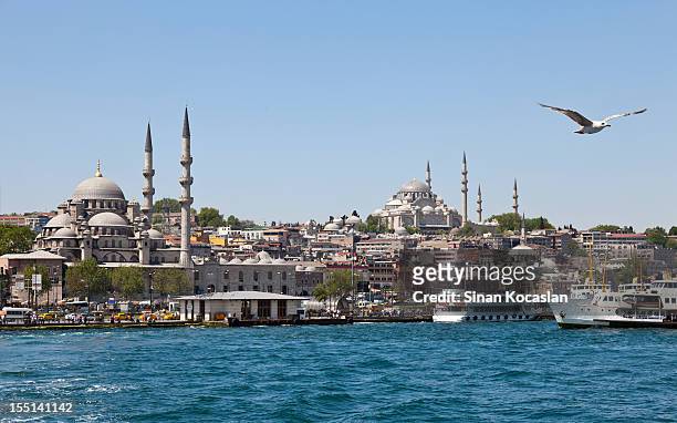 panoramic istanbul - süleymaniye moskee stockfoto's en -beelden