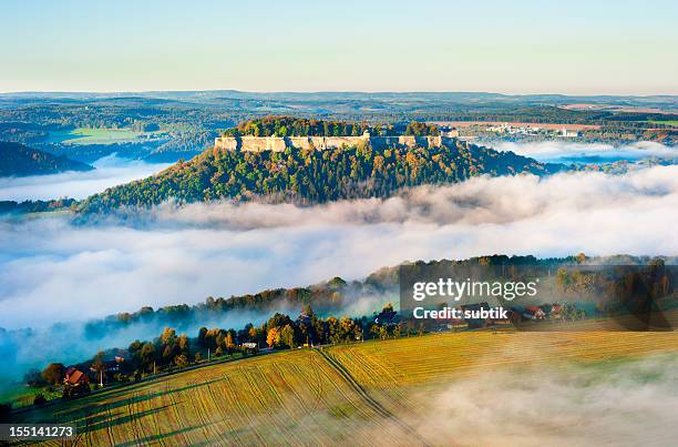 saxon switzerland - konigstein stockfoto's en -beelden