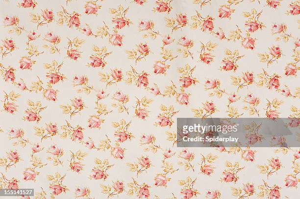 rosa flores eydies caída de antigüedades de tela - papel pintado vintage fotografías e imágenes de stock
