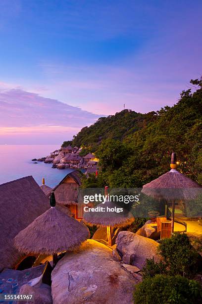 sunset at koh tao, thailand - koh samui stock pictures, royalty-free photos & images