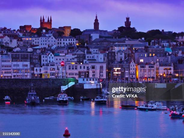 victoria marina and the quay - guernsey stock pictures, royalty-free photos & images