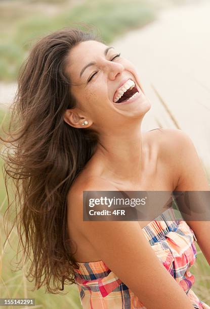 pure joy (xxxl) - candid beautiful young woman face stock pictures, royalty-free photos & images