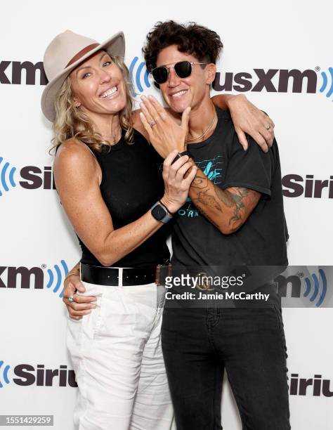 Braunwyn Windham-Burke and Jennifer Spinner visit SiriusXM at SiriusXM Studios on July 17, 2023 in New York City.