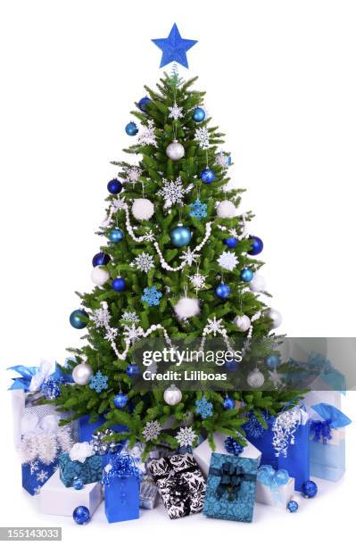 isolated christmas tree - christmas tree white background stock pictures, royalty-free photos & images