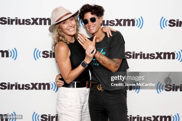 Braunwyn Windham-Burke and Jennifer Spinner visit SiriusXM at SiriusXM Studios on July 17, 2023 in New York City.