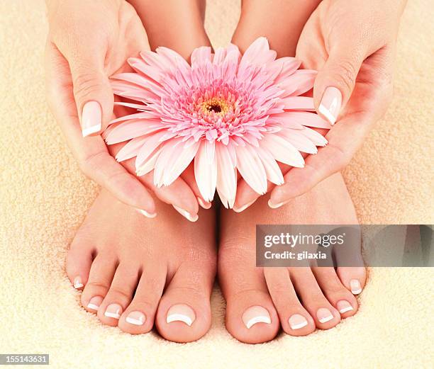 beautiful feet and hands. - foot spa stock pictures, royalty-free photos & images