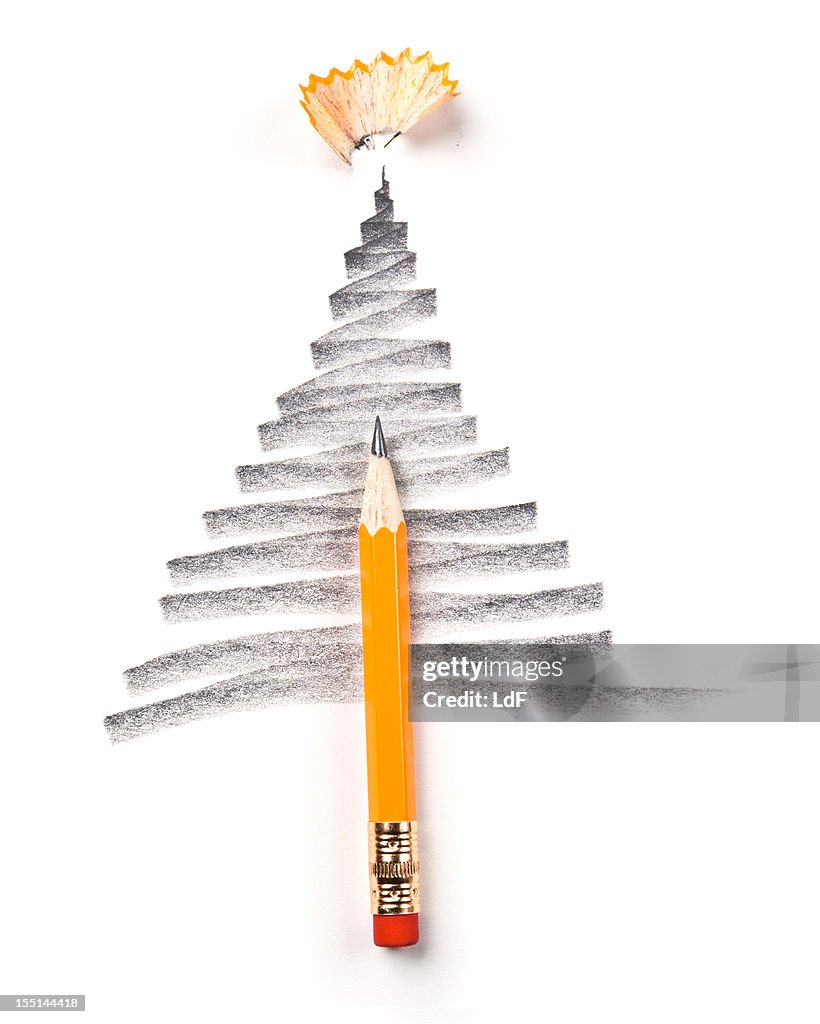 Christmas Tree Sketch with Pencil