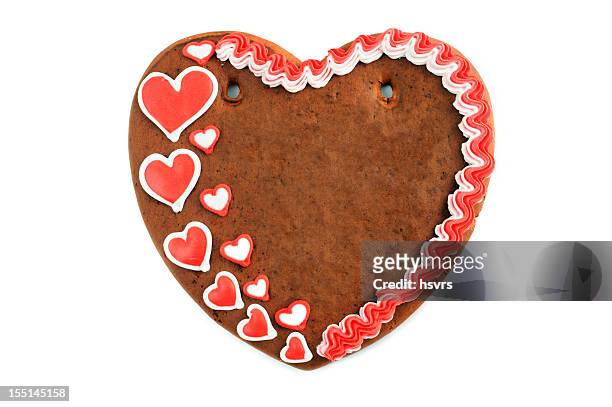 textfreiraum liebe herz valentinstag gingerbread cookie - lebkuchen stock-fotos und bilder