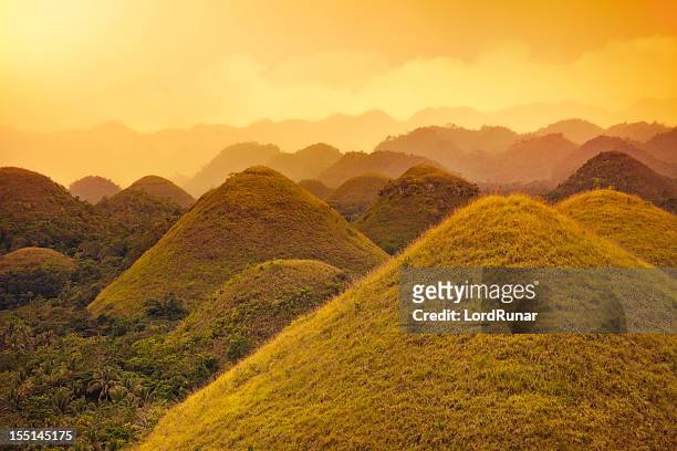 chocolate hills - bohol stock pictures, royalty-free photos & images