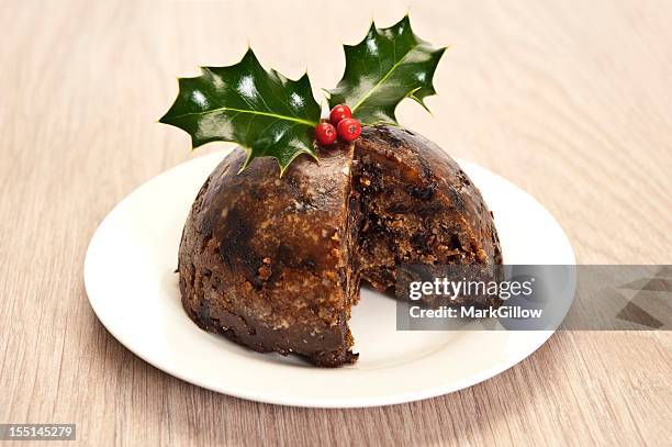 christmas pudding - christmas pudding stockfoto's en -beelden