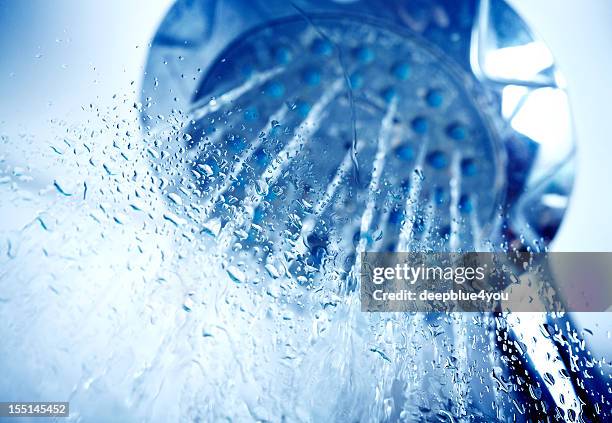 running shower in bath - shower head stock pictures, royalty-free photos & images