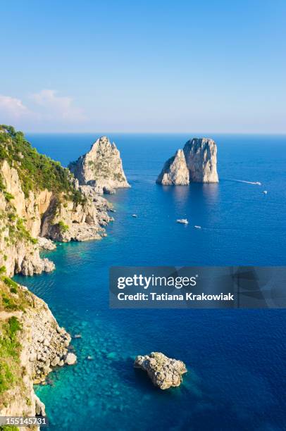 rocks (capri island) - a capri stock pictures, royalty-free photos & images