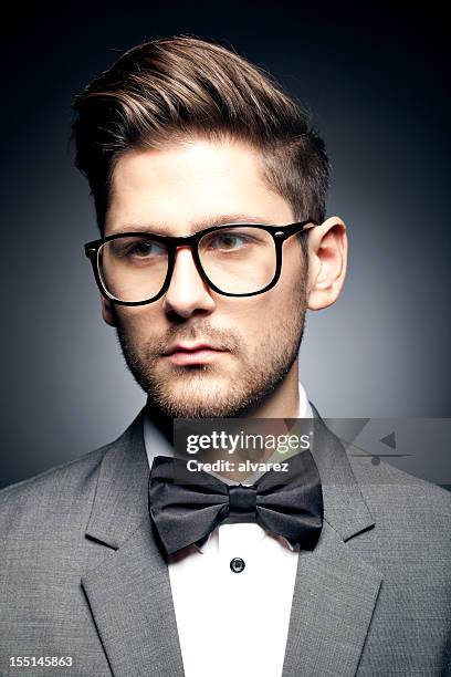 young man with a bow tie - goatee stock pictures, royalty-free photos & images