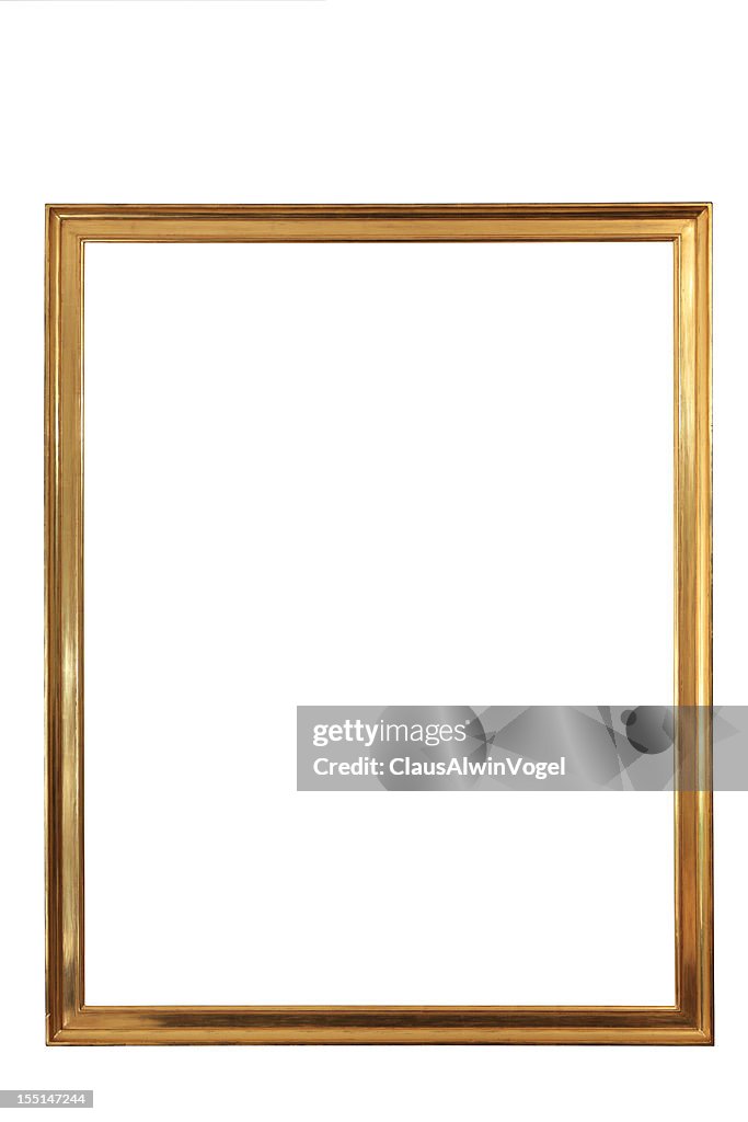 Golden emty frame CLIPPING PATH