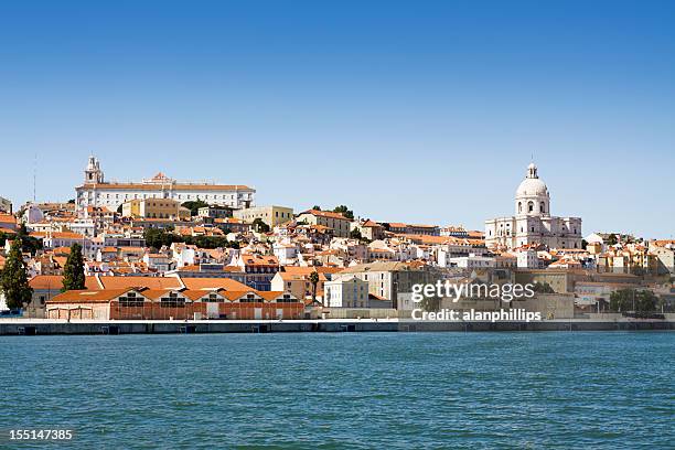 view of lisbon from the tagus river - alfama lisbon stock pictures, royalty-free photos & images