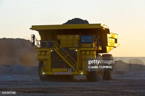 coal mining truck on haul road - coal mine stock pictures, royalty-free photos & images