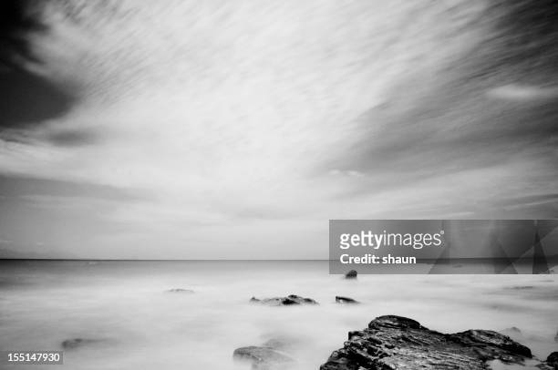 false bay seascape - black and white nature stock pictures, royalty-free photos & images