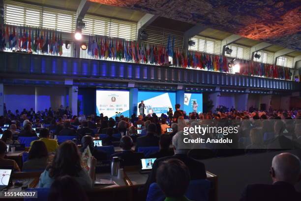 General view of The UN Food Systems Summit at the premises of the Food and Agriculture Organization of the United Nations in Rome, Italy on July 24,...