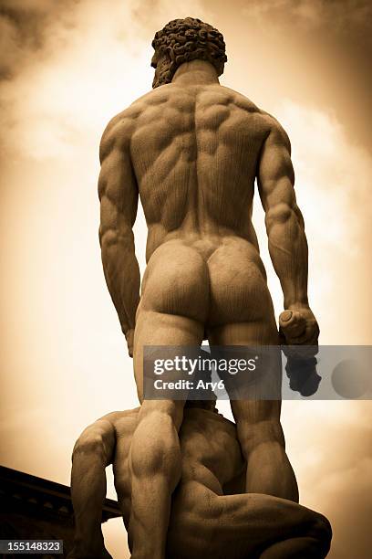 hercules e caco statua di firenze - hercules statue foto e immagini stock