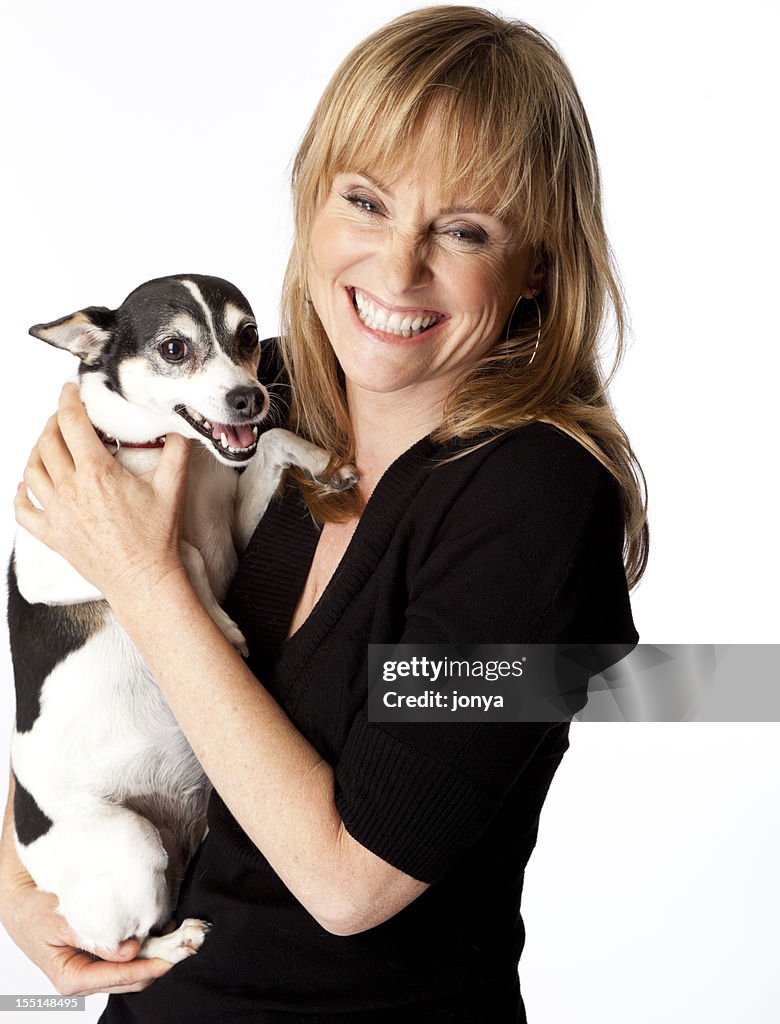 Happy woman with her dog