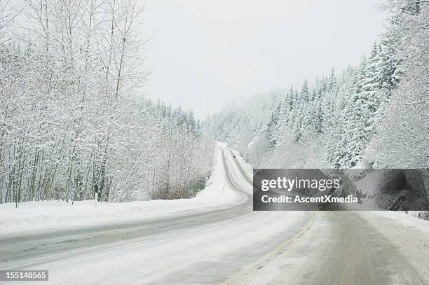 severe conditions - road closed stock pictures, royalty-free photos & images