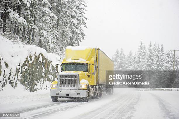 storm trucker - semi truck stock pictures, royalty-free photos & images
