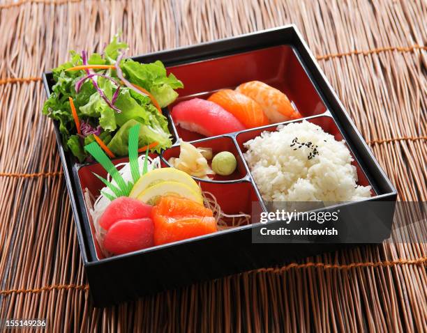 japanese lunch box - bento box stock pictures, royalty-free photos & images