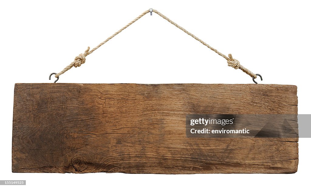 Alten verwitterten Holz Schild.