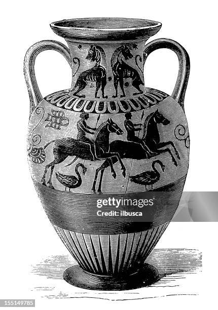 bildbanksillustrationer, clip art samt tecknat material och ikoner med greek amphora - amfora