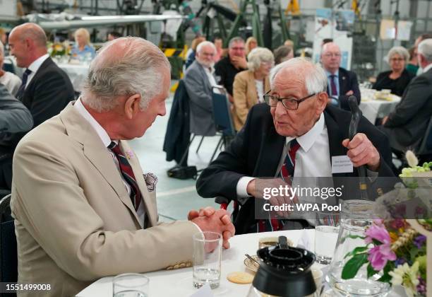 King Charles III meets World War Two veterans as he visits the Battle of Britain Memorial Flight to commemorate the 80th anniversary of Operation...