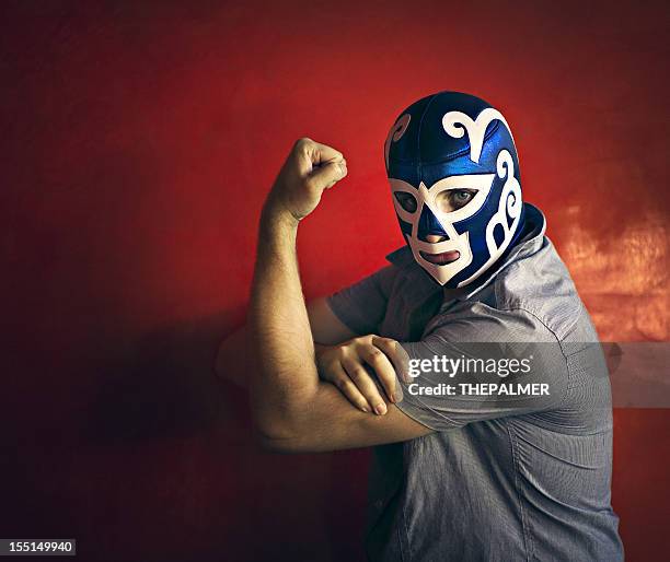 mexican luchador - sportmasker stockfoto's en -beelden