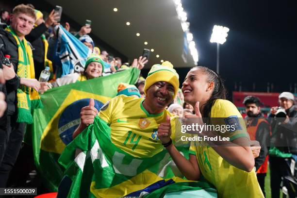 Lauren of Brazil of the Phoenix takes a photo with fans after the during the FIFA Women's World Cup Australia & New Zealand 2023 Group F match...