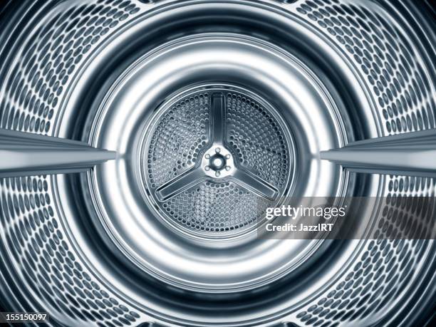 inside the steel drum of a washing machine - drum stock pictures, royalty-free photos & images