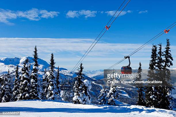 whistler ski resort. - whistler winter stock-fotos und bilder
